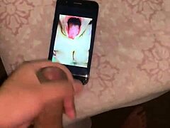 Big dick gets a cum tribute from a horny slut